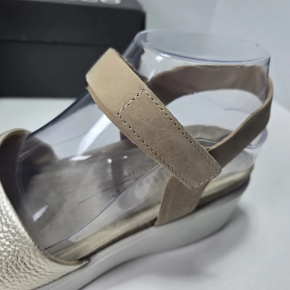 ECCO Women's Flowt Wedge Nubuck Leather Cork Sandals Size 7 - 7.5